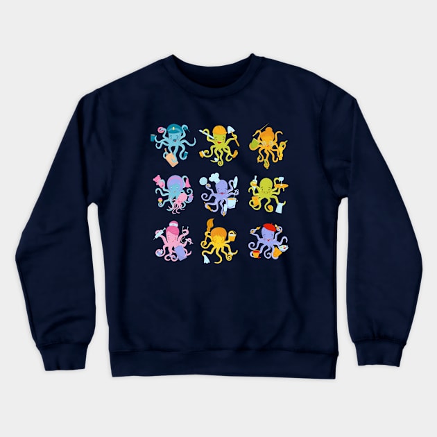 Octopus watercolor collection Crewneck Sweatshirt by Mako Design 